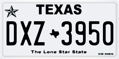 TX license plate DXZ3950