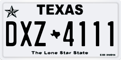 TX license plate DXZ4111