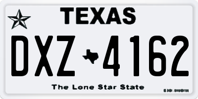 TX license plate DXZ4162