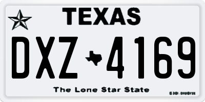TX license plate DXZ4169