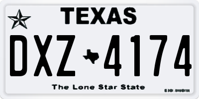 TX license plate DXZ4174