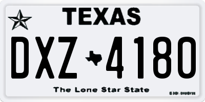 TX license plate DXZ4180