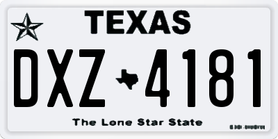 TX license plate DXZ4181