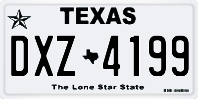 TX license plate DXZ4199
