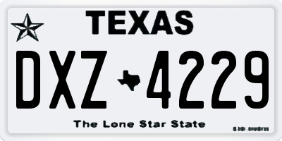 TX license plate DXZ4229