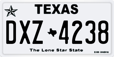 TX license plate DXZ4238