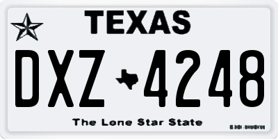 TX license plate DXZ4248