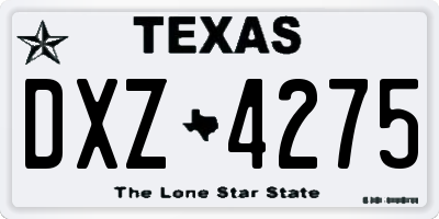 TX license plate DXZ4275