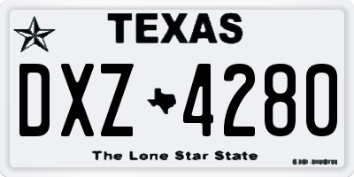 TX license plate DXZ4280