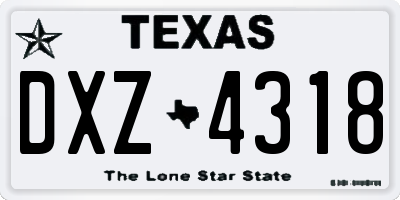TX license plate DXZ4318