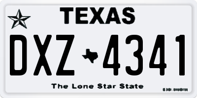 TX license plate DXZ4341