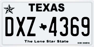TX license plate DXZ4369