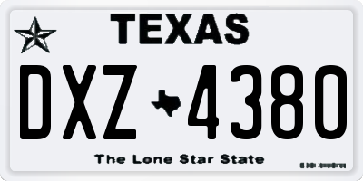 TX license plate DXZ4380