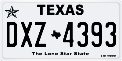 TX license plate DXZ4393