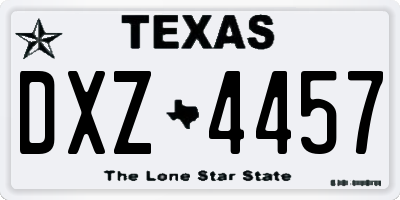 TX license plate DXZ4457