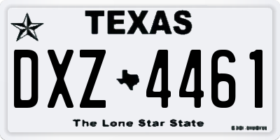TX license plate DXZ4461