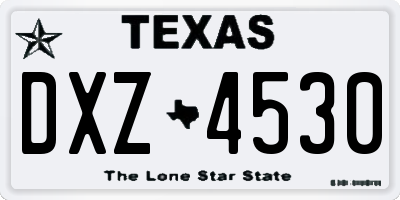 TX license plate DXZ4530