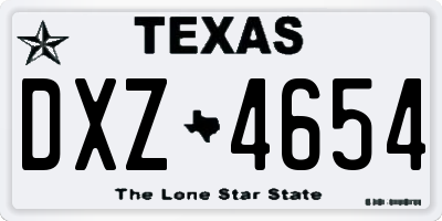 TX license plate DXZ4654