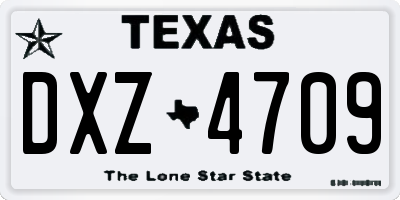 TX license plate DXZ4709