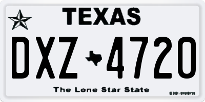 TX license plate DXZ4720