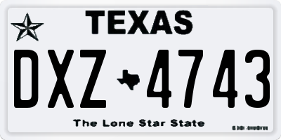 TX license plate DXZ4743