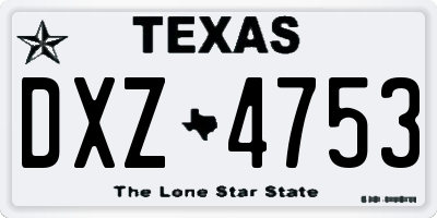 TX license plate DXZ4753