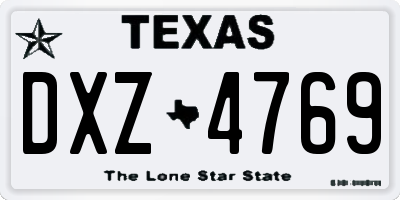 TX license plate DXZ4769