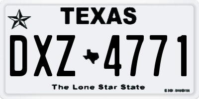 TX license plate DXZ4771