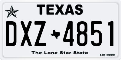 TX license plate DXZ4851