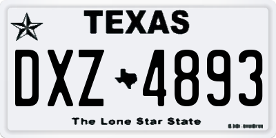 TX license plate DXZ4893