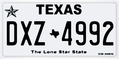 TX license plate DXZ4992