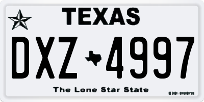 TX license plate DXZ4997