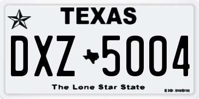 TX license plate DXZ5004