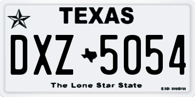 TX license plate DXZ5054