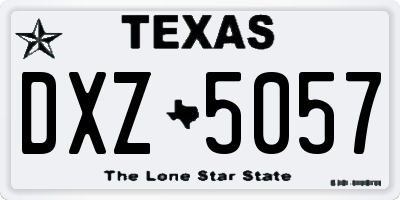 TX license plate DXZ5057