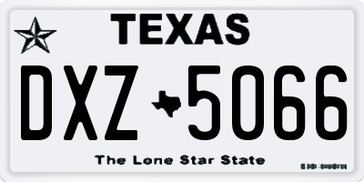 TX license plate DXZ5066