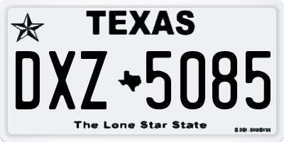 TX license plate DXZ5085