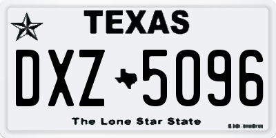 TX license plate DXZ5096
