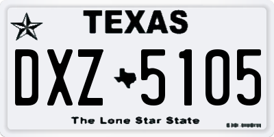 TX license plate DXZ5105