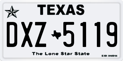 TX license plate DXZ5119
