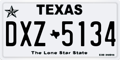 TX license plate DXZ5134