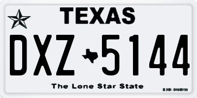 TX license plate DXZ5144