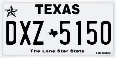 TX license plate DXZ5150