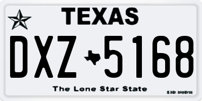 TX license plate DXZ5168