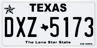 TX license plate DXZ5173
