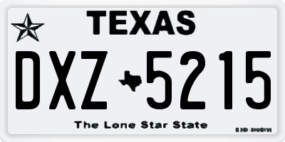 TX license plate DXZ5215