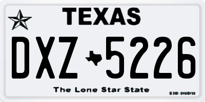 TX license plate DXZ5226