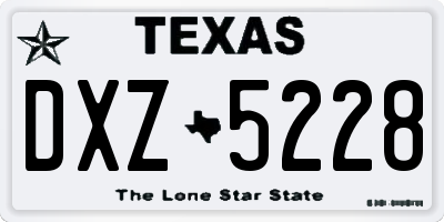 TX license plate DXZ5228