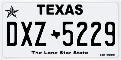 TX license plate DXZ5229