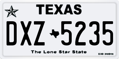 TX license plate DXZ5235